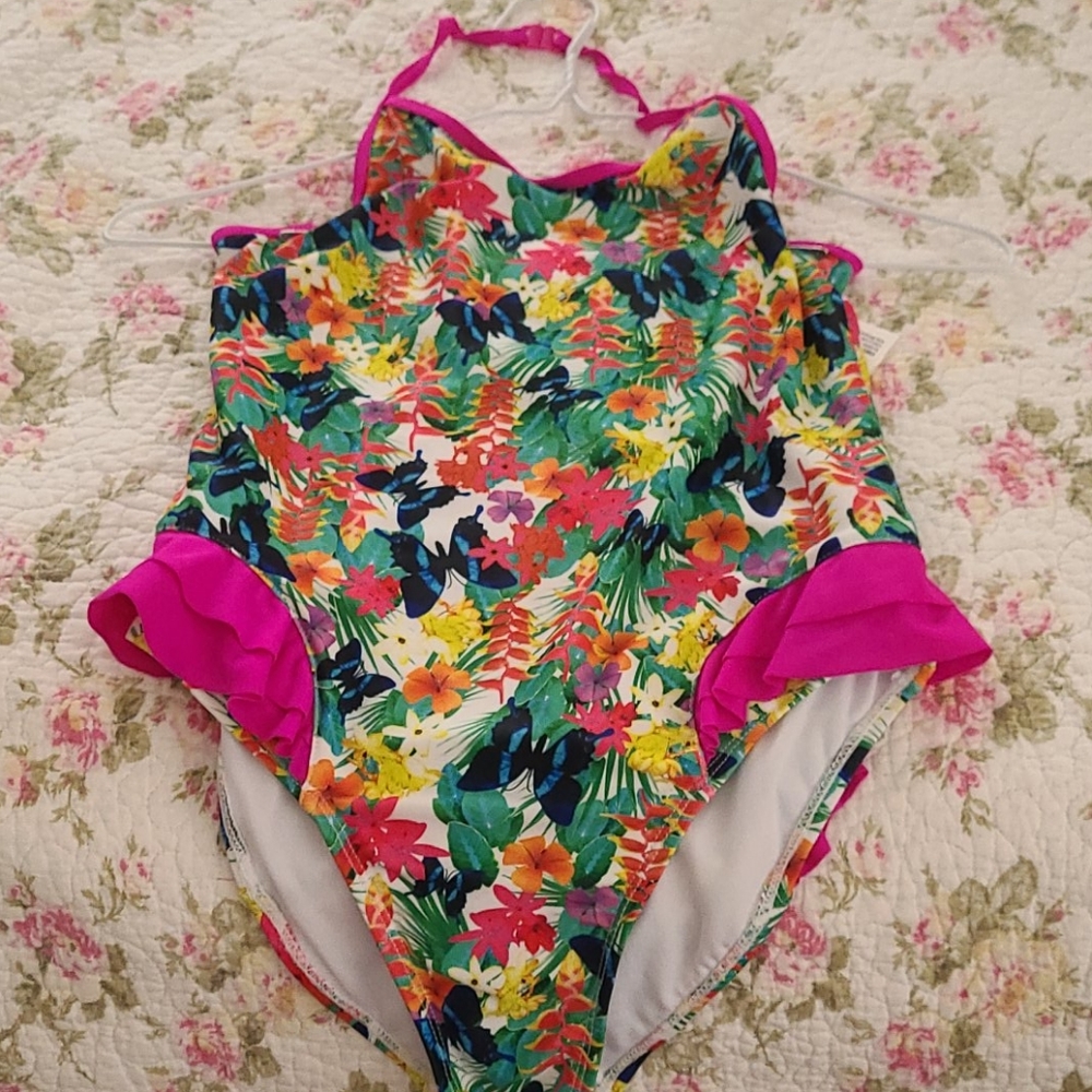 Jessica Simpson Butterfly Halter Bathing Suit